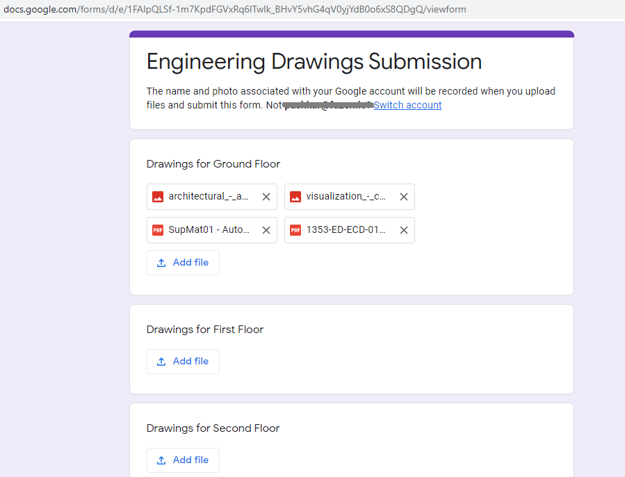 Using google form for progress monitoring in construction projects