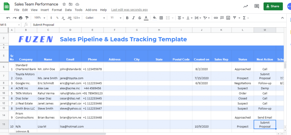 Sales Lead Tracking Excel Template