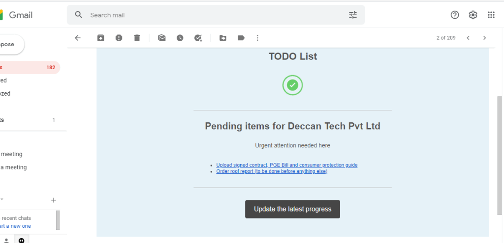 daily todolist email keeps all project team members in the loop