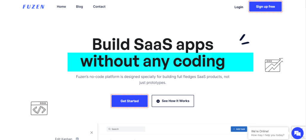 Fuzen- no-code app builder for SaaS 
