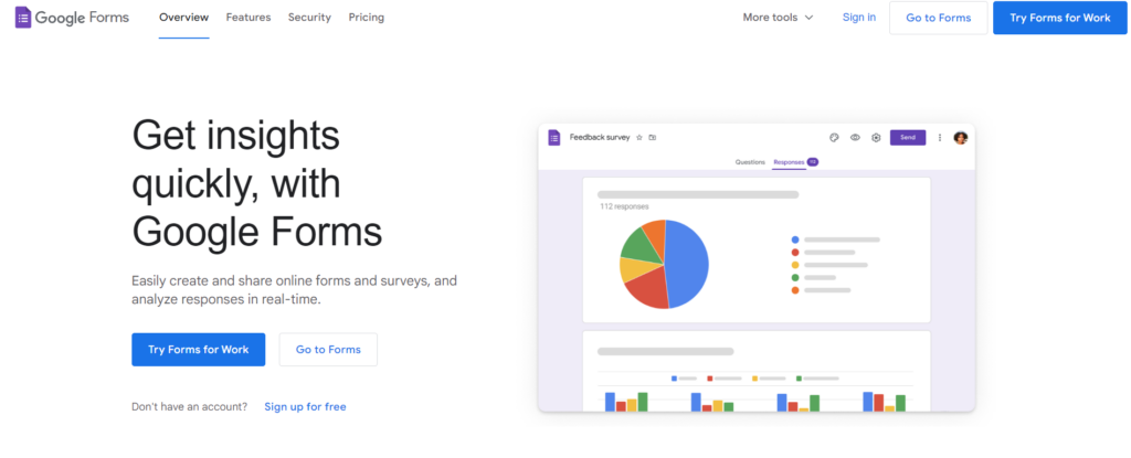 Google forms - free online no code form builder with database