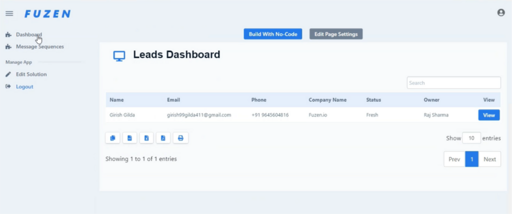 Lead Dashboard